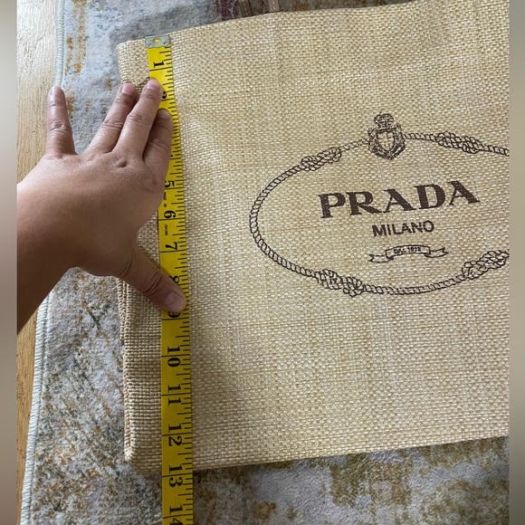 PRADA Raffia Logo Tote Bag. - Picture 14 of 15